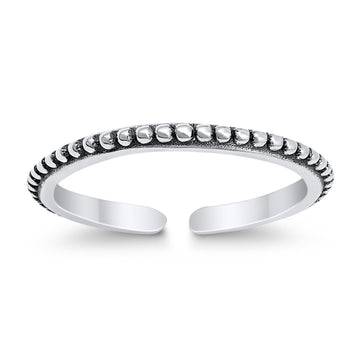 Bali Design Adjustable Silver Toe Ring Band 925 Sterling Silver (2mm)